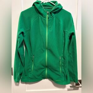 Marmot Women’s Kelly Green Zip PolarTech Hoodie Fleece Jacket Coat Size Medium